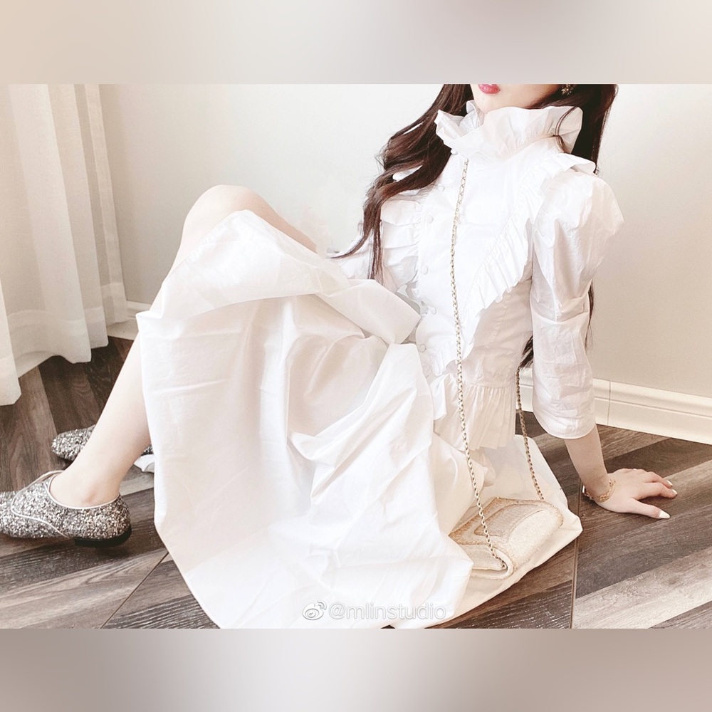 Rococo Victorian Ruffle Blouse - 100% Cotton, Romantic Palace Style